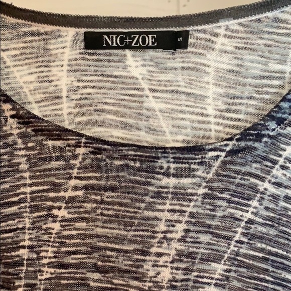 - Nic + Zoe Black Grey Dolman Sleeve Sweater Linen Rayon Adjustable Hem - Picture 5 of 8